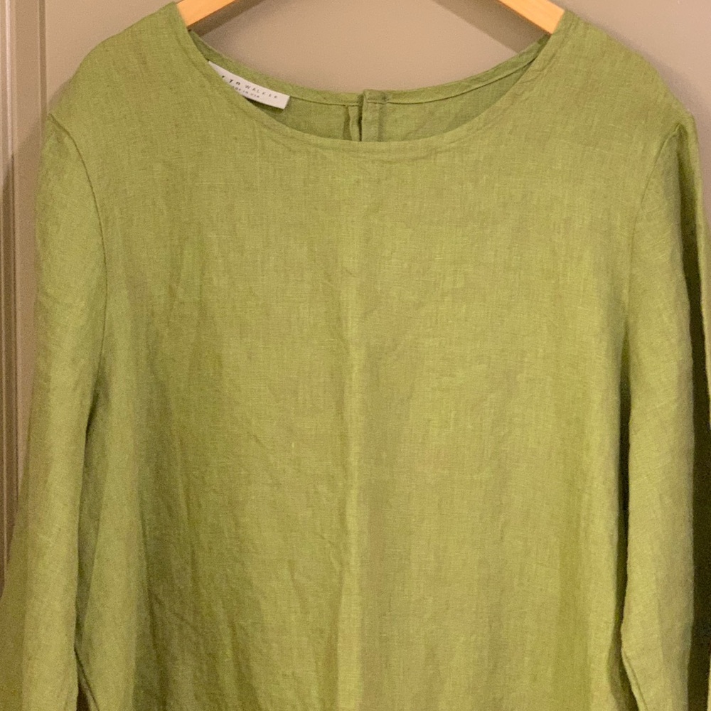 Bryn Walker Linen Bre Cross Dyed Round Neck Lagenlook Tunic Top Size 1X - Picture 7 of 15